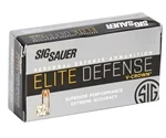 Sig Sauer Elite Defense 380 ACP Ammo 90 Grain V-Crown Jacketed Hollow Point - E380A1-50
