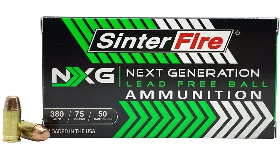 Sinter Fire NXG Next Generation 380 ACP AUTO 75 Grain Lead Free Ammo Handgun Ammo - 50 Rounds - SF38075NXG