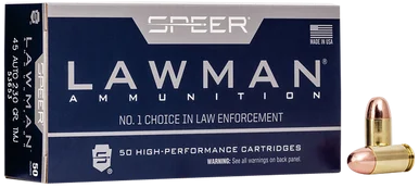 Speer Lawman 53653, 45 ACP, 230gr TMJ Flat Nose, 50 Rds