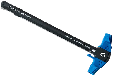 Strike Industries T-Bone Charging Handle, Blue Polymer Handles, Aluminum Shaft, AR-15