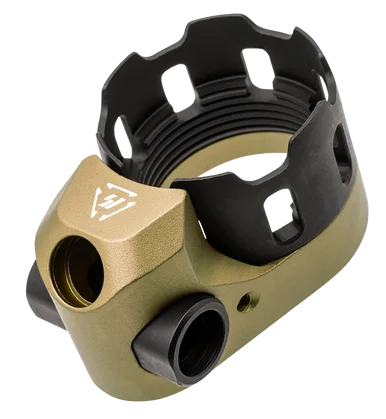 Strike Tribus Enhanced Castle Nut & End Plate, Anti-Rotation, Flat Dark Earth Anodized