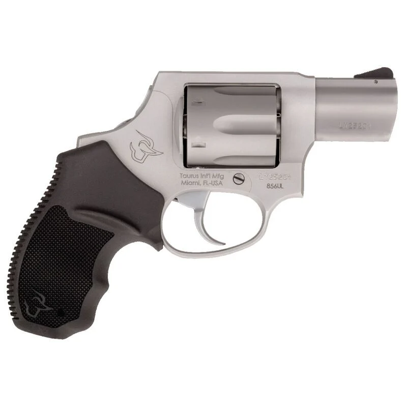 Taurus 856 Concealed Hammer .38 Special +P Double Action Revolver 2" Barrel 6 Rounds Rubber Grips Matte Stainless Steel Finish - TA856SSCH