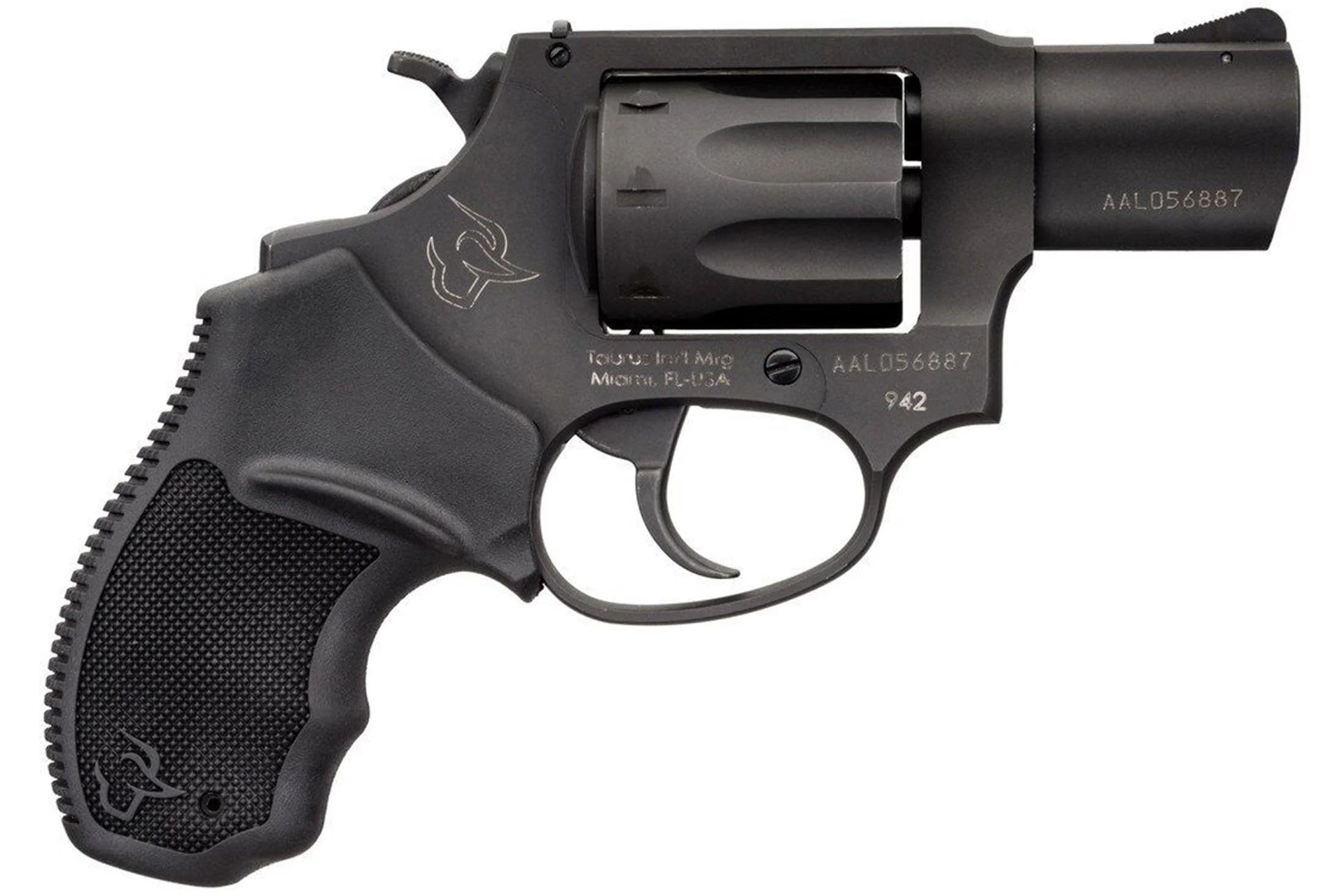 Taurus USA, Model 942, Double Action, Metal Frame Revolver, Small Frame, 22LR, 2" Barrel, Steel, Matte Finish, Black, Polymer Grips, 8 Rounds 2-942021 - 2-942021