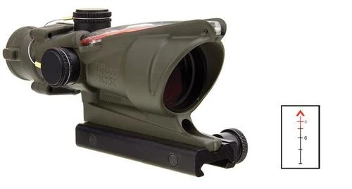 Trijicon ACOG 4x32mm Obj 36.8ft@100yds Olive Drab Green Dual Illuminated Red Chevron