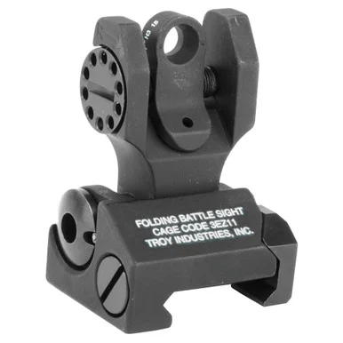 Troy Industries SSIG-FBS-RTBT-00, Rear Folding Tritium BattleSight, Black Hardcoat Anodized