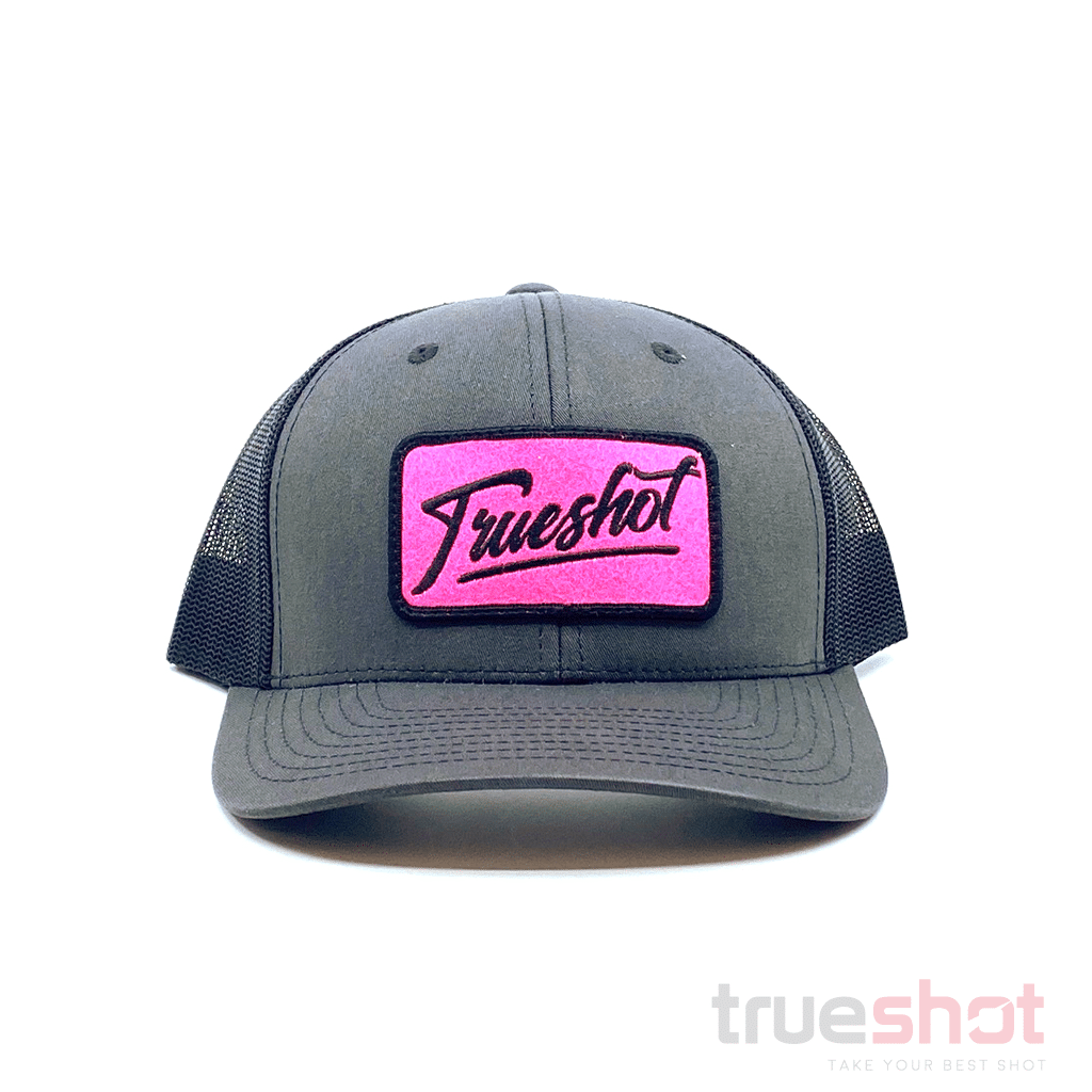 True Shot - Pink Patch - Charcoal/Black - Trucker Hat