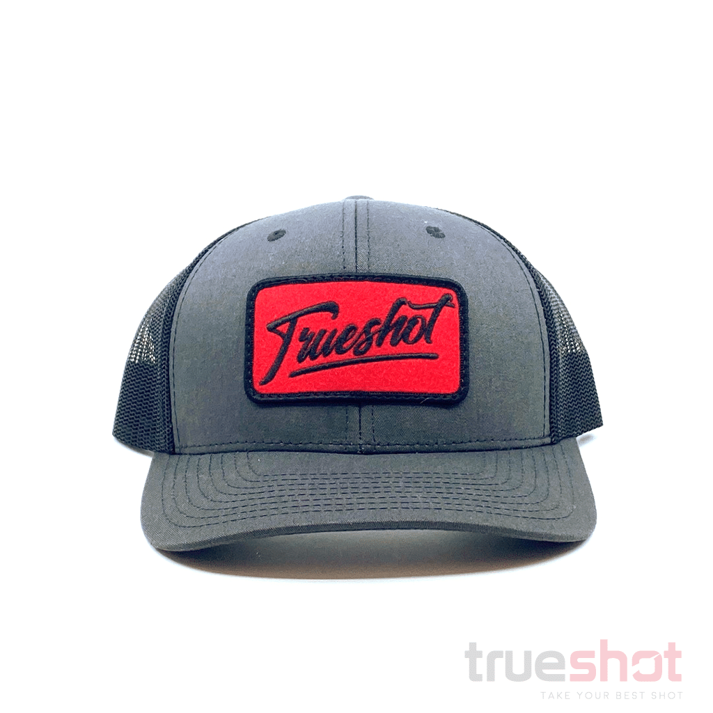 True Shot - Red Patch - Charcoal/Black - Trucker Hat