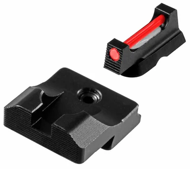 Truglo Fiber-Optic Pro, Red/Fiber Optic Front Sight, Black/Blank Optic Rear Sight, Fits Smith & Wesson M&P