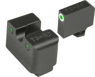 Truglo, Tritium Pro Brite Site Day / Night Sight Set For Glock High M.O.S., Front Sight Color Green W/ Orange Focus Lock Ring, Rear Sight Green - TG231G2MW
