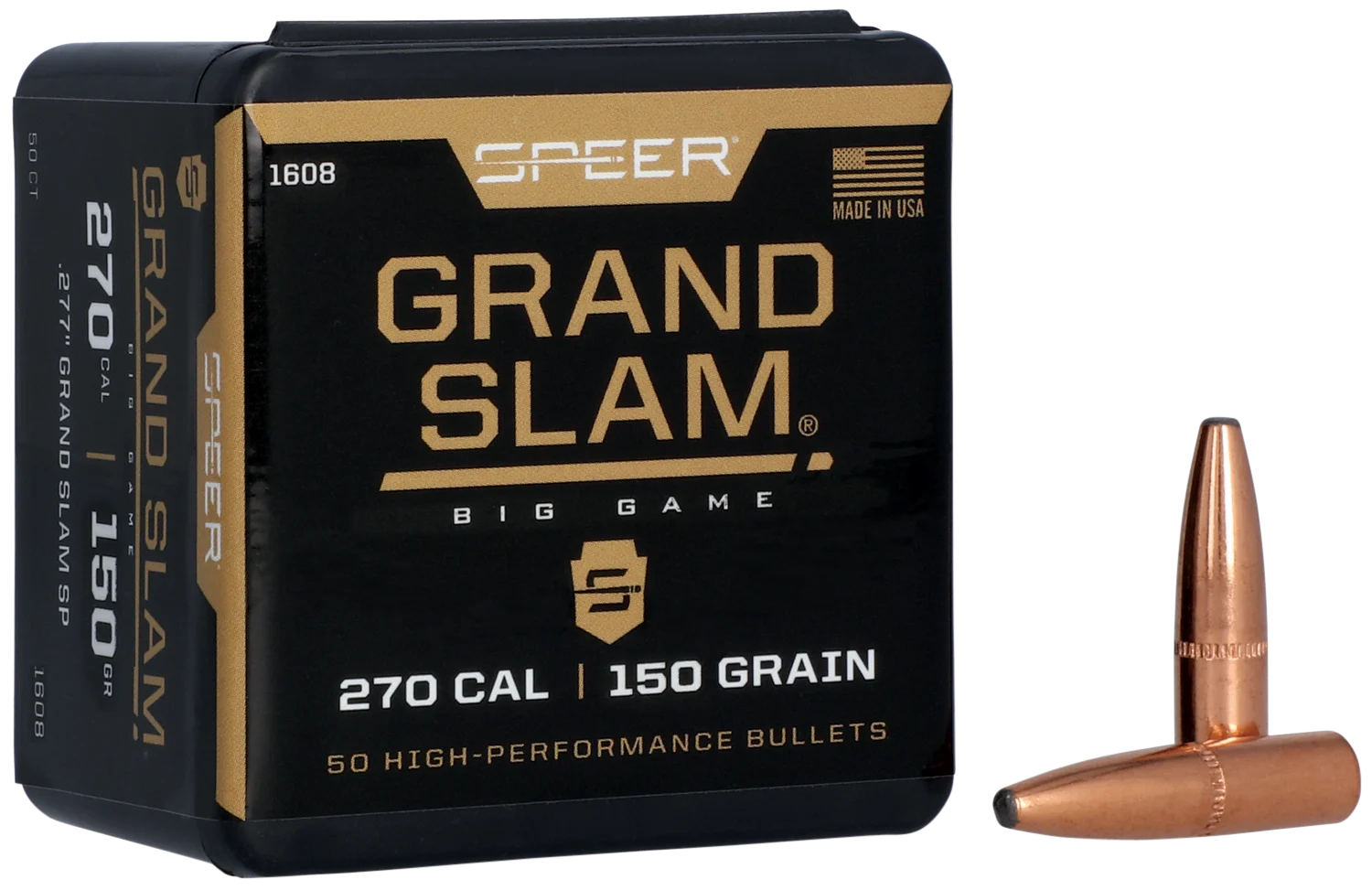 Speer 270 Caliber 150 Grain Grand Slam Protected Point 50/Box (1608), Not Loaded