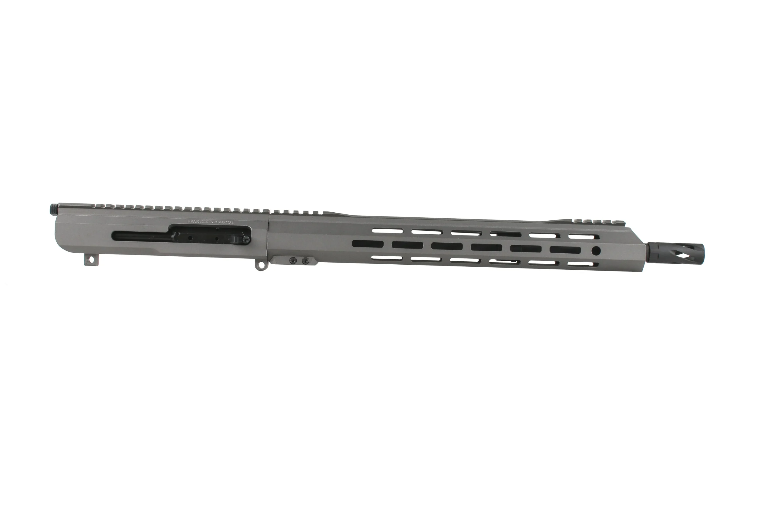 BC-10 | 8.6 Blackout Right Side Charging Tungsten Upper | 16" Parkerized SOCOM Barrel | 1:3 Twist | Carbine Length Gas System | 15" MLOK Split Rail | with BCG & Charging Handle