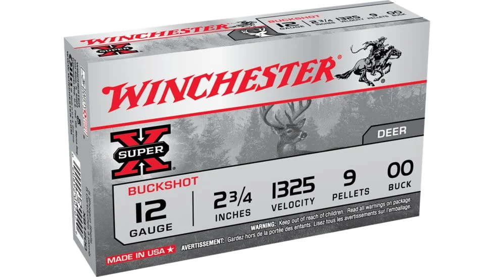 Winchester 12gauge 00 buck Shotgun Ammo - 5 Rounds - XB1200