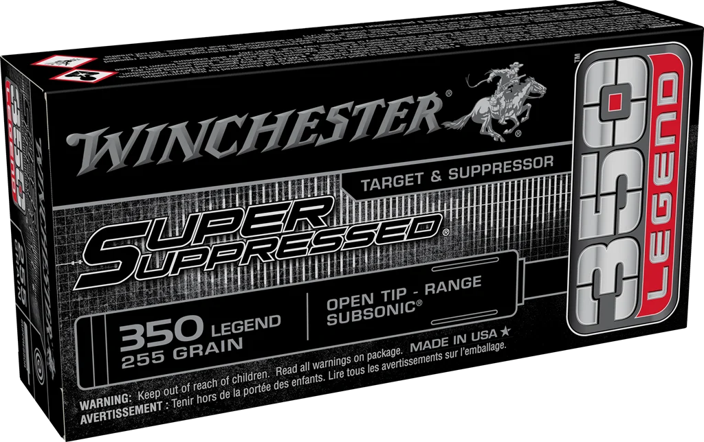 Winchester 350 Legend Ammo 255 Grain Super Suppressed Open Tip Subsonic