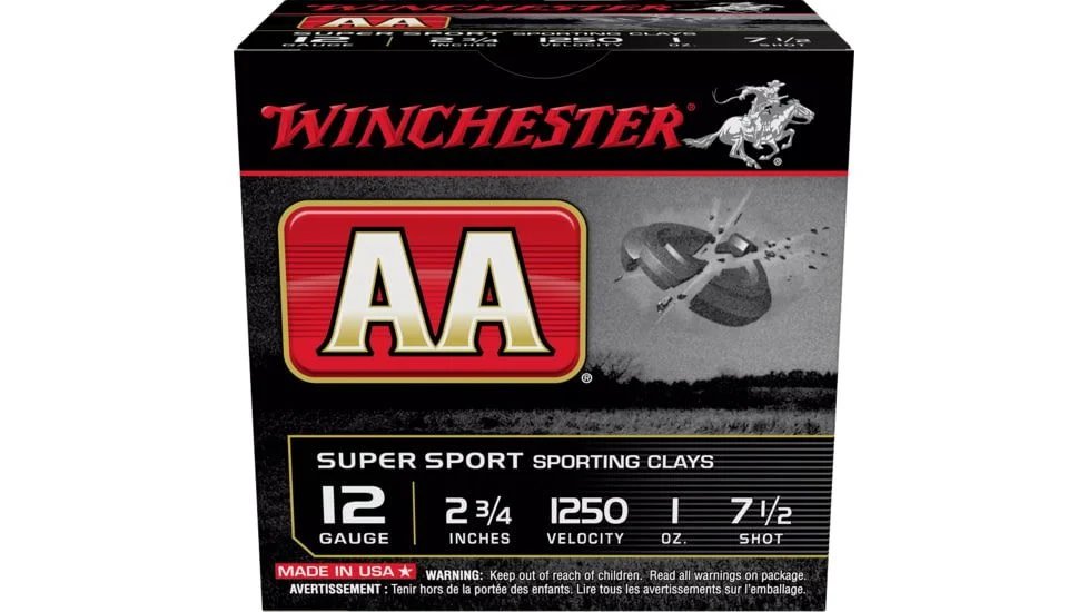Winchester Ammo AASC12507 AA Super Sport 12 Gauge 2.75" 1 oz 7.5 Shot Shotgun Ammo - 25 Rounds - AASC12507
