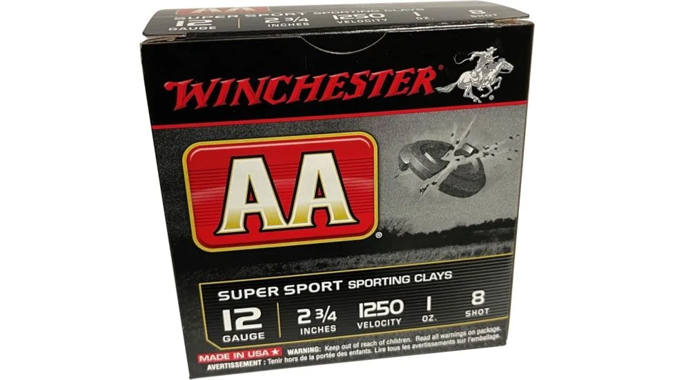Winchester Ammo AASC12508 AA Sporting Clay 12 Gauge 2.75" 1 oz 8 Shot Shotgun Ammo - 25 Rounds - AASC12508