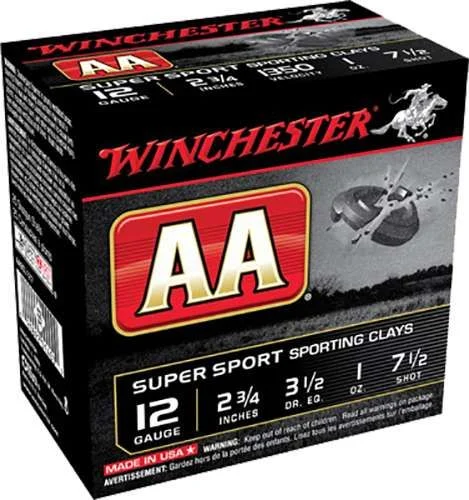 Winchester Ammo AASCL127 AA Super Sport Sporting Clay 12 Gauge 2.75" 1 oz 1350 fps 7.5 Shot Shotgun Ammo - 25 Rounds - AASCL127