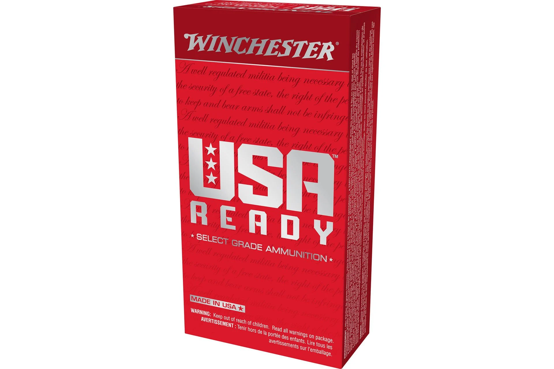 Winchester Ammo RED10 USA Ready 10mm Auto 180 gr Full Metal Jacket Flat Nose (FMJFN) Handgun Ammo - 50 Rounds - RED10