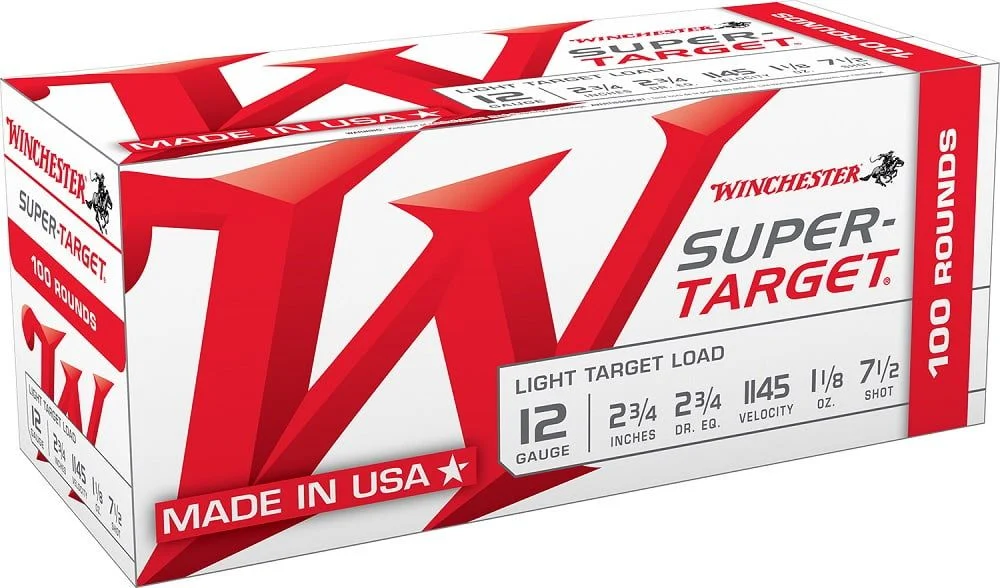 Winchester Ammo TRGT127VP Super-Target Light Target 12 Gauge 2.75" 1 1/8 oz 1145 fps 7.5 Shot Shotgun Ammo - 100 Rounds - TRGT127VP