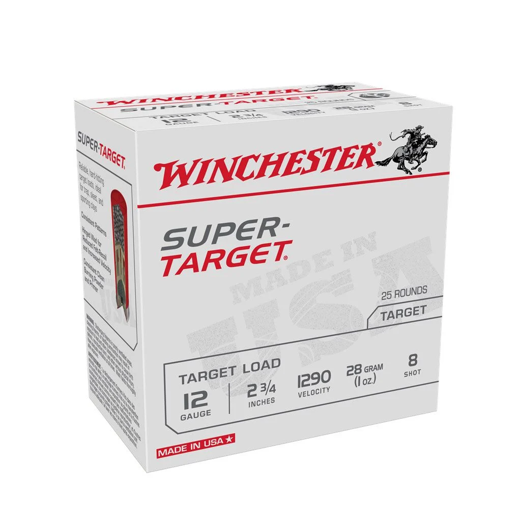 Winchester Ammo TRGT12908 Super-Target Light Target 12 Gauge 2.75" 1 oz 1290 fps 8 Shot Shotgun Ammo - 25 Rounds - TRGT12908
