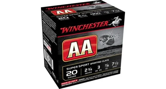 Winchester Ammunition AA Supersport Sporting Clay 20 Gauge 2.75" #7.5 7/8 oz. Shotgun Ammo - 25 Rounds - AASC207
