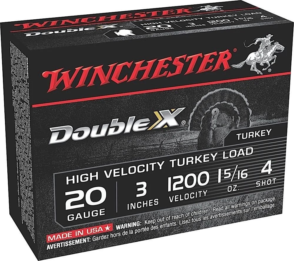 Winchester Ammunition Double X High Velocity Turkey 20 Gauge 3 #4 1 5/16oz Shotgun Ammo - 10 Rounds - WNSTH2034