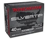 Winchester Silvertip 40 S&W Ammo 155 Grain Jacketed Hollow Point - W40SWST