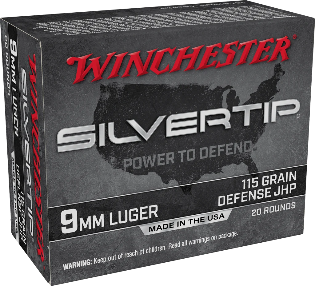 Winchester Silvertip 9mm Luger Ammunition 115 Grain Jacketed Hollow Point - W9MMST