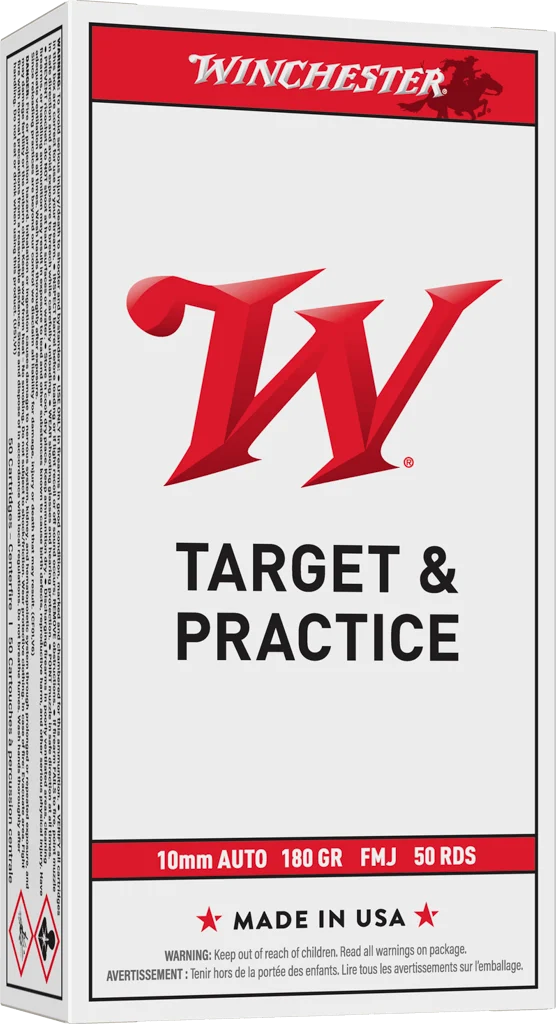 Winchester USA 10mm Auto Ammunition 180 Grain Full Metal Jacket Target - USA10MM