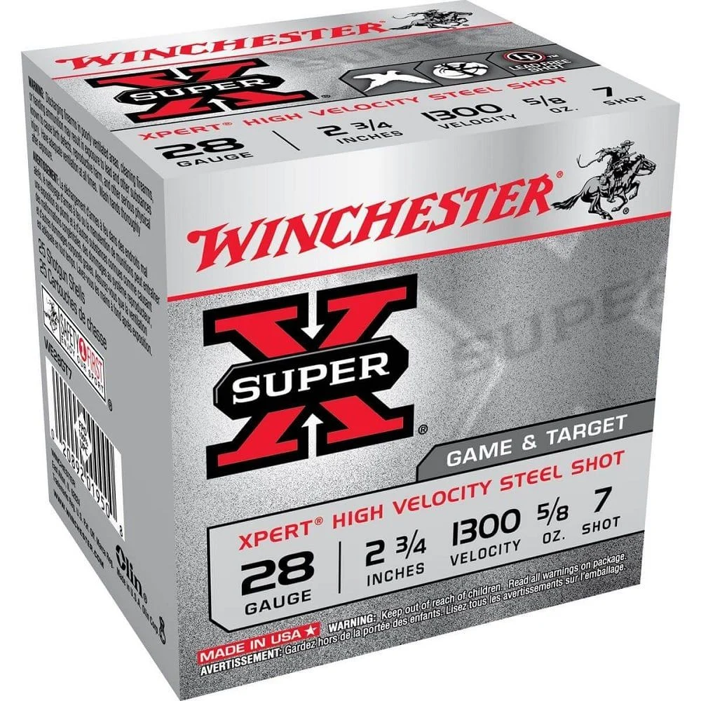 WINCHESTER XPRT STEEL 28G 2-3/4"#7 SHT 5/8OZ Shotgun Ammo - 25 Rounds - WINCWE28GT7