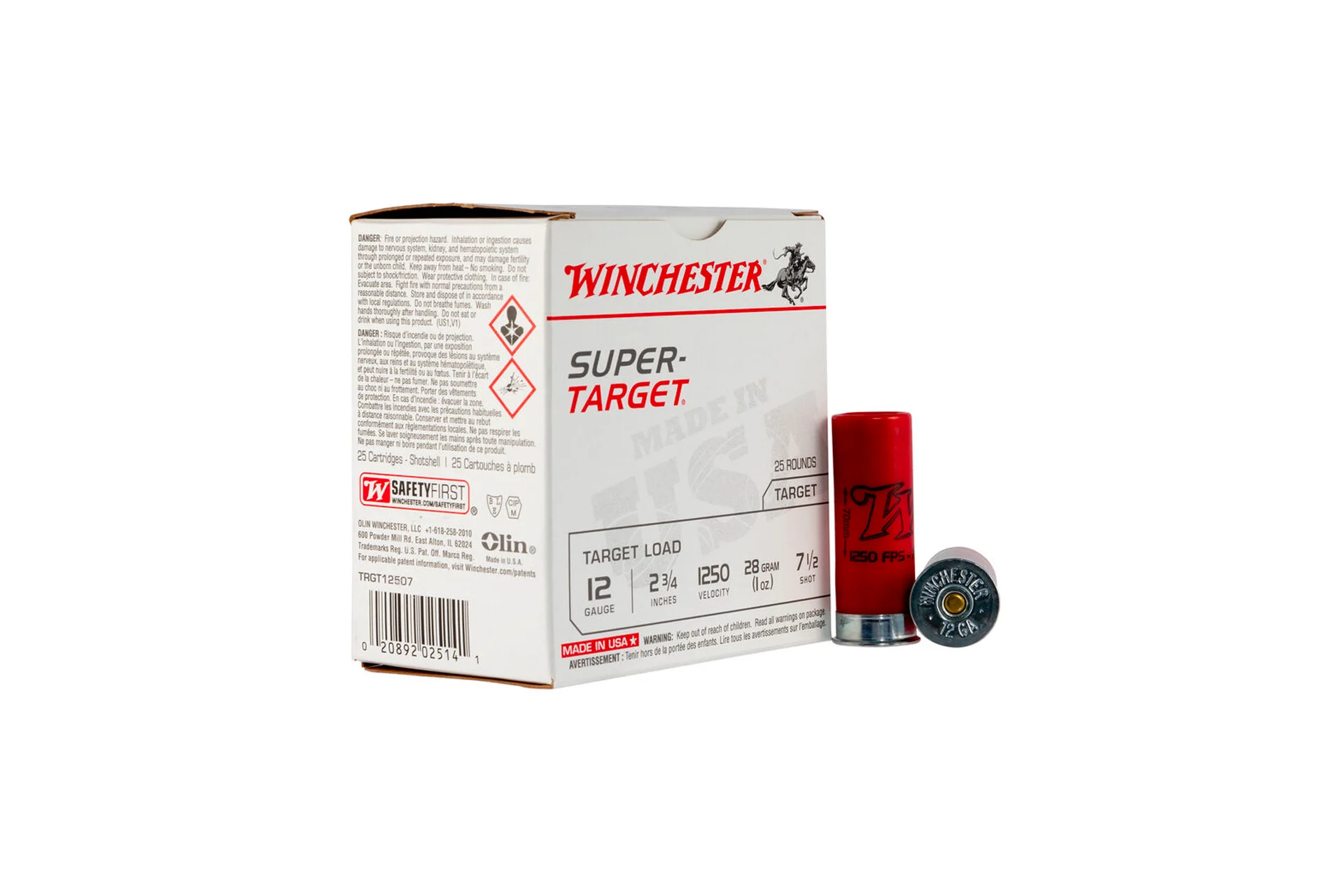 Winchester Super-Target 12 Ga 7.5 Shot 1oz 25rd/Box 12507 Shotgun Ammo - 25 Rounds - TRGT13507