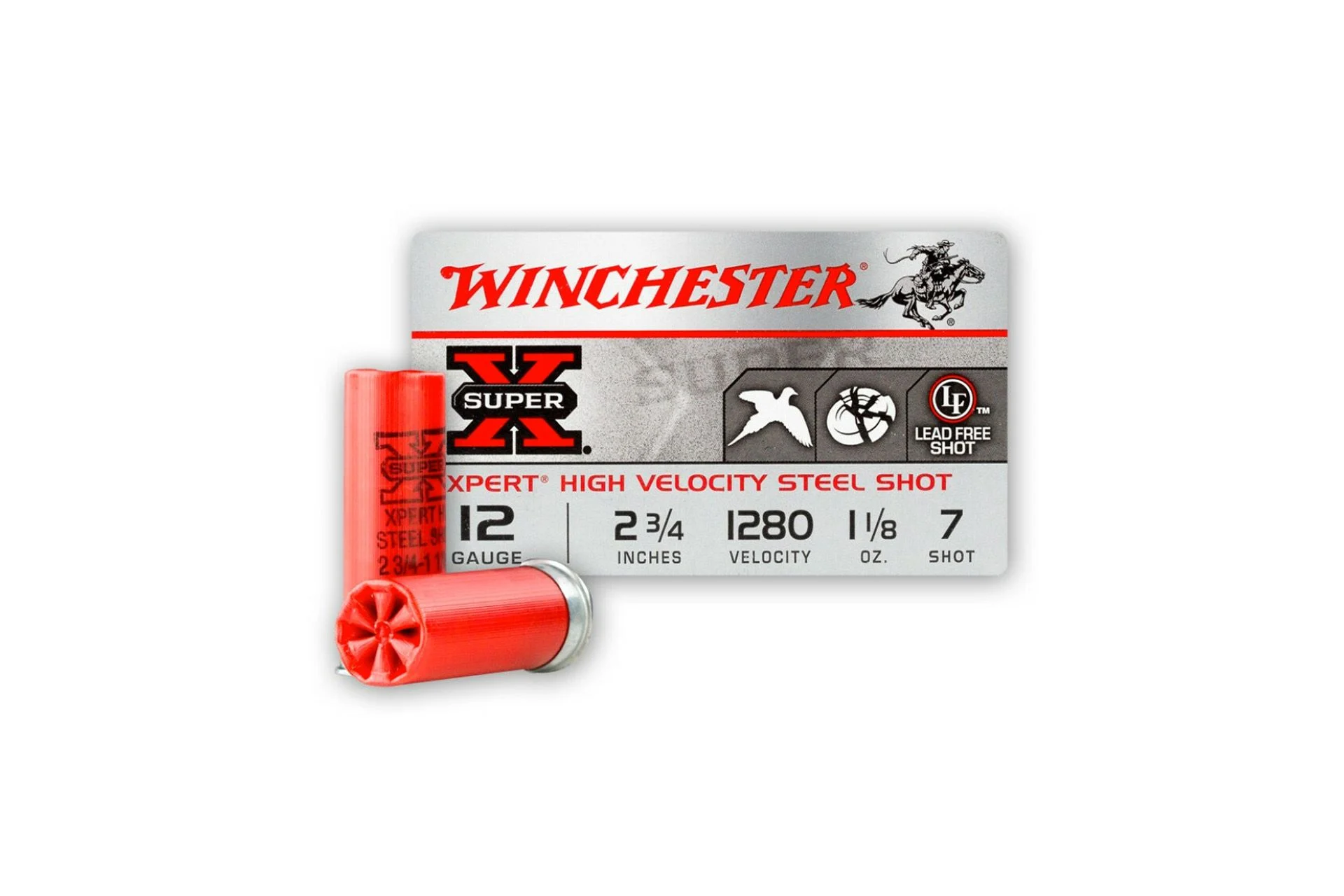 Winchester Super-X 12 Gauge 2-3/4" 1-1/8 oz #7 Steel Shot Shotgun Ammo - 250 Rounds - WE12GTH7-250